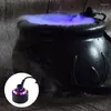 Party Decoration 2023 Halloween Cauldron med Mist Maker Witch Jar Pot Led Light Color Change Fogger Candy Decor