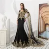 Party Dresses MisShow Burgundy Embroidery Mermaid Evening For Women 2024 Long Sleeve Shawl Yarm Arabic Formal Paty Gowns