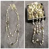 Mimiyagu-collar largo de perlas de imitación para mujer, collar largo con colgante de doble capa No 5, para fiesta, 220218300c