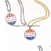 Pendant Necklaces Personalized Lets Go Brandon Necklace American Round Letter Mens And Womens Fashion Accessories Drop Delivery Jewe Dhkqn