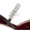 JC Jimmynessity Choo Sapatos Marca de verão Jill Slingback Sandals Sapatos de alta qualidade Sapatos de embelezamento de cristal Bombas femininas Lady Comfort Walking 63