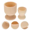 Dinnerware Sets 12 Pcs Cup Holder Wooden Egg Tray Kids Painting Toy DIY Stand Easter Adornment Party Supplies Graffiti Holding Child