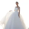 Party Dresses Sexy Elegant Lace Wedding Round Neck Long Sleeves Beautiful Bridal Female Floor-length Gown