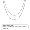 5PCS Thin Ladies Girls Necklaceステンレススチールビーズチェーンリンク宝石のバルク18インチシルバーゴールデンNC-1328