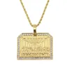 Mode-Cène diamants pendentif colliers pour hommes collier de luxe occidental chaînes cubaines en acier inoxydable dog tag Religion jewe306B
