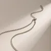 Ketten Minar Trendy Doppelschichten Twisted Rope Chain Herringbone Halskette Für Frauen Mann Unisex Titanstahl Silber PVD Überzogener Schmuck
