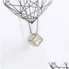 Pendant Necklaces Box Necklace Sier Gold Chains Women Diamond Cube Birthday Wedding Fashion Jewelry Gift Will And Sandy Drop Deliver Dhwxu
