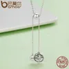 Halsband bamoer äkta Sterling Sier Tree of Life House Letter Link Chain Halsband Pendants Autentiska Sier Jewelry SCN106