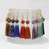 Studörhängen högkvalitativ naturlig labradoritsten 6mm rund pärla trapezoid fasetterad hänge för kvinnliga kvinnliga smycken