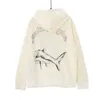 DA4T 2024 Fashion Hoodie Designer Brand Palmangelswater Sweatshirt för män och kvinnor Broken Tail Shark Print pa Trendy High Street Casual Loose Hooded and