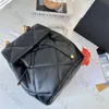 high-quality large capacity backpack designer leather woman backpacks drawstring diamond handbag children school bags plaid book bag gold chain girls back pack