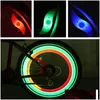 Lumières décoratives LED vélo vélo a parlé accessoires de lumière lampe flash étanche lumineux BB vélo roue pneu éclairage 4 couleurs goutte Dhf4Q
