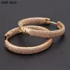 Necklaces Mhs.sun Aaa Zircon Hoop Earrings for Women Gold Color Round Circle Earring Wedding Party Engagement Gift Hot Sale