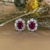 OEVAS – boucles d'oreilles Vintage en argent Sterling 100% 925, créé Moissanite, rubis, pierre précieuse, pierre de naissance, boucles d'oreilles, bijoux fins étincelants, cadeaux 2660