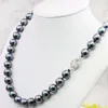 Bangle Charming 8/10/12/14mm 18/22inch Black South Sea Shell Pearl Necklace Bead Jewelry Natural Stone Mother's Day Gift Aaa+ Wholesale