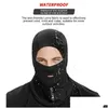 Cappellini da ciclismo Maschere Invernali Clava Moto Maschera da sci Cappello in pile Antivento per uomo Collo caldo Fl Visiera Snowboard Moto Prot Dhiqj