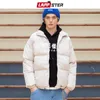 Lappster Men Harajuku ciepłe bąbelki płaszcz zimowy 2023 Streetwear Solid Black Parkas Man Korean Fashion Puffer Turs 231229