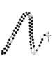 Pendant Necklaces Religious Catholic Black Glazed Rosary Necklace For Women Virgin Mary Crucifix Long Beaded Sweater Chain Jewelry Gift