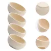 Tigelas 4 pcs inacabado brinquedos de madeira tigela artesanato durável anti-queda máscara facial mistura diy molho crianças