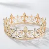 Metal Crowns And Tiaras For Men Royal Full King Crown Prom Party Hats Costume Cosplay Hair Accessories Gold Clips & Barrettes2667