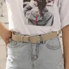 Belts Fashion Elastic Wide Belt Square Metal Buckle Woven Stretch Waist Strap Work Students Casual Trouser Dress Jeans Waistband