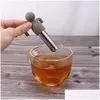 Infuseurs à thé Boule de passoire à infuseur mignonne en acier inoxydable Filtre à mailles extra fines pour tasse à tasse avec poignée en sile 0913 Drop Delivery Ho Dhtue