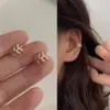 Fashion Gold Leaf Clip Earring för kvinnor utan piercing Puck Rock Vintage Crystal Ear Cuff Girls Jewerly Gifts325D