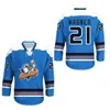 21 Maglia da hockey Wagner San Diego Gulls Qualsiasi giocatore o numero Nuovo punto cucito Maglie da hockey su film Tutte cucite Bianco Rosso Blu Spedizione gratuita