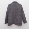 French S Family 22 Autumn/Winter Vintage Elegant Temperament Colored Thousand Bird Plaid Woolen One Button Suit Coat 231229