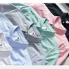 Men's Casual Shirts Men Cotton Oxford Leisure Embroidered Streetwear Oversized T-Shirt Long Sleeve Blouse Homme Polo