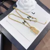 Premium-Luxus-Diamant-Halsketten, 18 Karat vergoldete Anhänger-Halskette, exklusive exquisite lange Kette für Mädchen, beliebte Liebhaber-Accessoires C250I