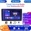 Hizpo 9" Zoll Android 12 Doppel 2 DIN Autoradio Stereo Multimedia Player GPS Navi Wifi EU-Karten USB DVR Kamera-ahd Carplay Audio