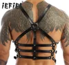 Ceintures hommes discothèque Sexy fête corps poitrine harnais boucle en cuir PU Punk gothique métal ORing Haler épaule Belt1077149