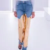 Jean Vintage taille basse pour femme, Pantalon Patchwork brillant, à la mode et polyvalent, Y2k, automne