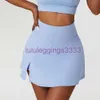 LL-6358 Completo da yoga da donna a vita alta Hotty Hot Gonne da tennis Gonna da esercizio Cheerleader Abiti corti Abbigliamento fitness Ragazze che corrono Pantaloni elastici Abbigliamento sportivo Foderato