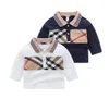 Frühling Herbst Baby Jungen Mädchen hemden Schöne Kinder Langarm Gestreiften T-shirt TurnDown Kragen Childern Baumwolle Casual Shirt Kind P2929678