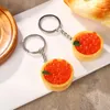 Porte-clés tarte aux œufs porte-clés créatif modèle de petit-déjeuner occidental accessoires de jouets simulation accessoires de décoration alimentaire sac de voiture pendentif cadeau
