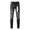 jean en jean pourpre concepteur jeans hommes pantalon déchiré de marque vintage patchwork dot motif mens pantalon jeans de marque violette rétro pourpre