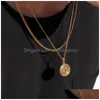 Pendentif Colliers Vintage Compass Collier personnalisé Mens Hip Hop Accessoires de mode Drop Livraison Bijoux Pendentifs Dhjiw