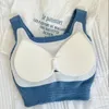 T-shirt da donna Bretelle in lana d'agnello Imbottiture per il petto Reggiseno Lingerie integrata Versione lunga Indossata all'esterno Gilet caldo aderente Fondo