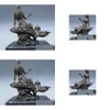 Kunsten en ambachten Zeemeermin Hold Pearl Sit On The Rock Pure Bronze Statue01235037049 Drop Delivery Home Garden Dhxdf