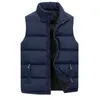 Men's Vests Men Women Autumn And Winter Cotton Padded Vest Fashion Casual Solid Color Zipper Collar Sleeveless Unisex Coat Warm Jackets