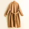 Blends MODERN NEW SAGA Women Wool Coat 100% Merino Wool Overcoat Woman Cashmere Peacoat Autumn Winter Warm Wool Long Coats Outerwear