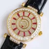 아이스 아웃 시계 여성 Franck Muller Watches 5A 고품질 기계 운동 Uhren WomenWatch Double Mystery Full Diamond Montre Down Reloj Qkhy