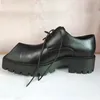 Mocassins de créateur chaussures de luxe Rhino noir augmenter plate-forme hommes robe chaussure à lacets homme Derby chaussures