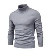 Maglioni da uomo Autunno e inverno Maglione tinta unita Alta elasticità Manica lunga Abbigliamento attillato Pullover di qualità casual da lavoro quotidiano