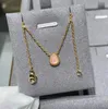 Pendant Necklaces Elegant Women Zircon Water Drop Necklace Wedding Crystal Pear Party Pink Gem Sweater Chain Jewelry Clavicle Choker