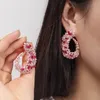 LUALA Sparking Cubic Zirconia Silver Color Women Big Flower Hoop Earrings for Brides Wedding Jewelry Accessories CZ4162151