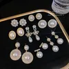 2024 Designer S925 Silver Needle Light Luxury Small Pearl Earrings Women's Versatile Temperament Cat Eye Stone Ear Studs Advanced Design Ear Jewelry factory outlet