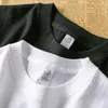 Herren-T-Shirts, Schwarz und Weiß, Basic-Stil, 270 g, schwere reine Baumwolle, Sommer-Taschen-Kurzarm-T-Shirt, einfarbig, amerikanische einfache Hälfte